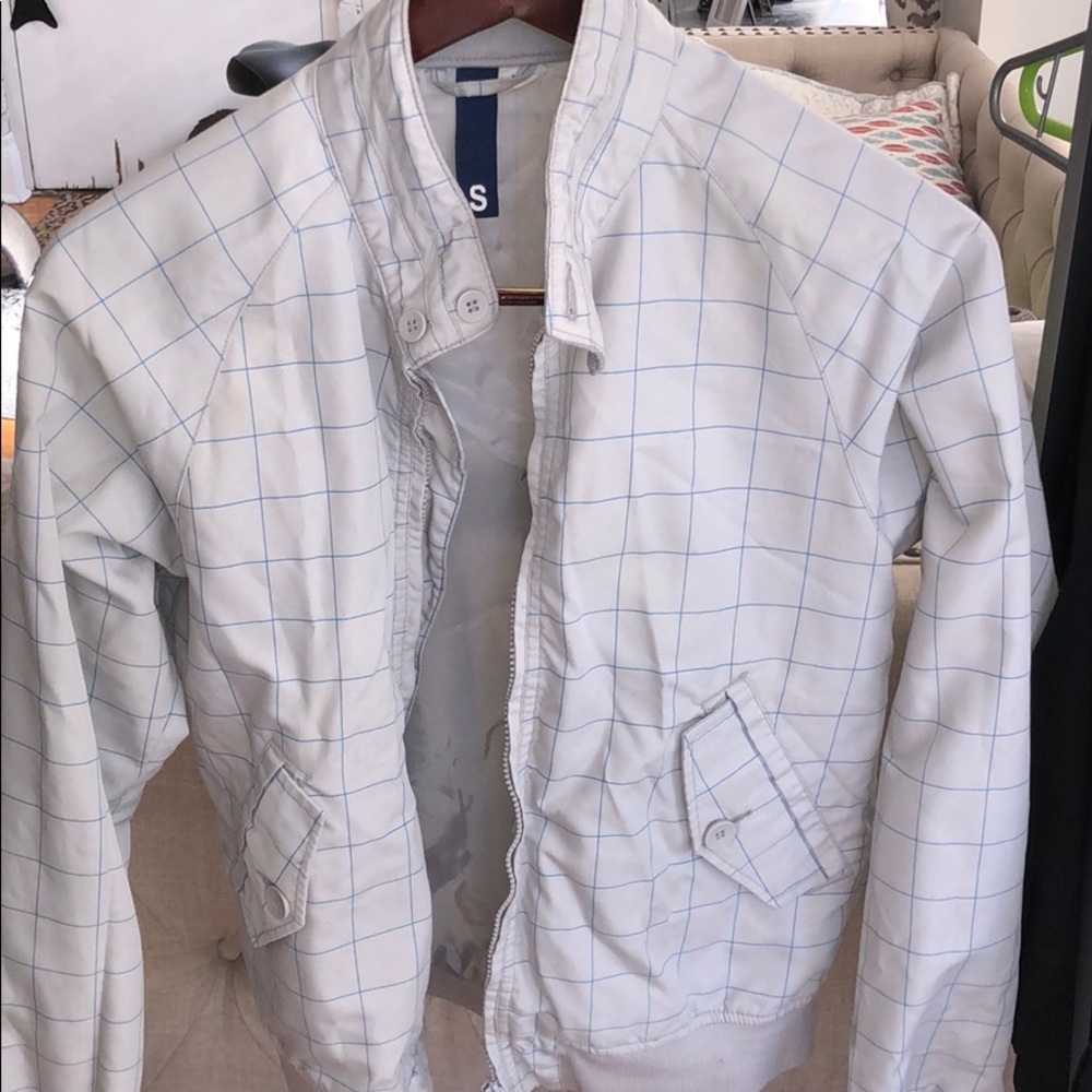 Gray/navy bomber jacket